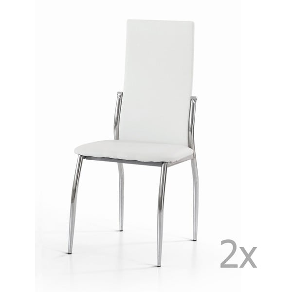 Sada 2 bílých jídelních židlí Castagnetti  Simple