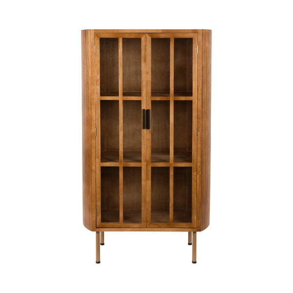 Витрина от масивно каучуково дърво в естествен цвят 80x140x38 cm Yaz – White Label