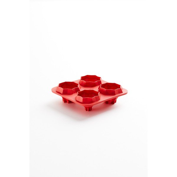 Червена силиконова форма за печене Fortune Pyramids - Lékué-image-1