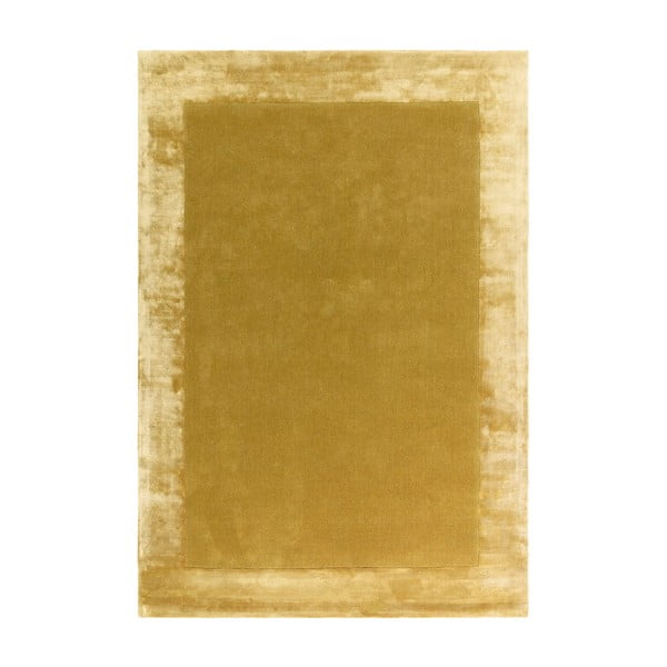 Ръчно изработен килим със смес от вълна в цвят жълта охра 80x150 cm Ascot – Asiatic Carpets