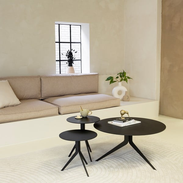 Черна метална кръгла масичка за кафе ø 78 cm Daley – Spinder Design-image-3