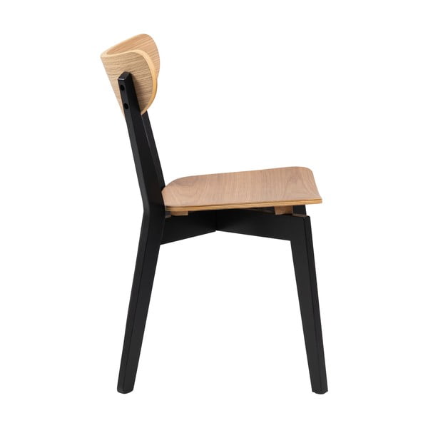 Трапезен стол в дъбов декор в черно и натурално Roxby - Actona-image-3