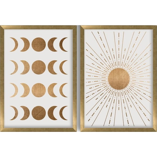 Плакат в рамка 38x53 cm Moon & Sun - Wallity