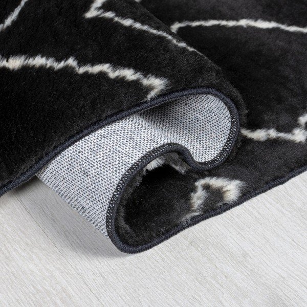 Черен килим подходящ за пране 160x230 cm Imran – Flair Rugs-image-2
