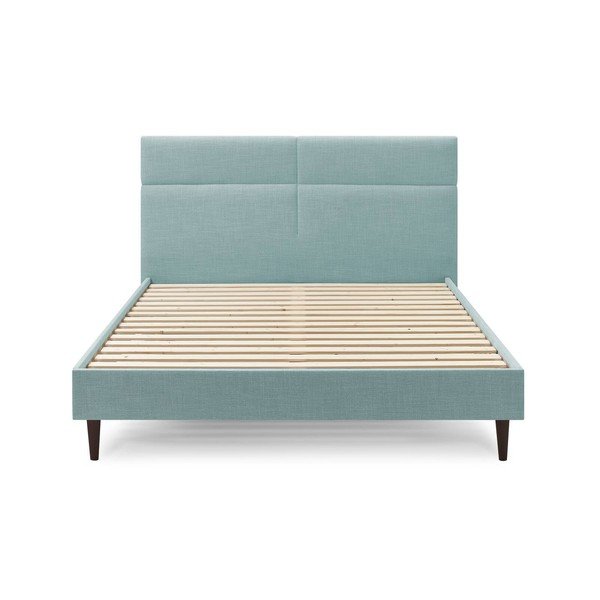 Тюркоазено тапицирано двойно легло с решетка 160x200 cm Elyna - Bobochic Paris-image-1