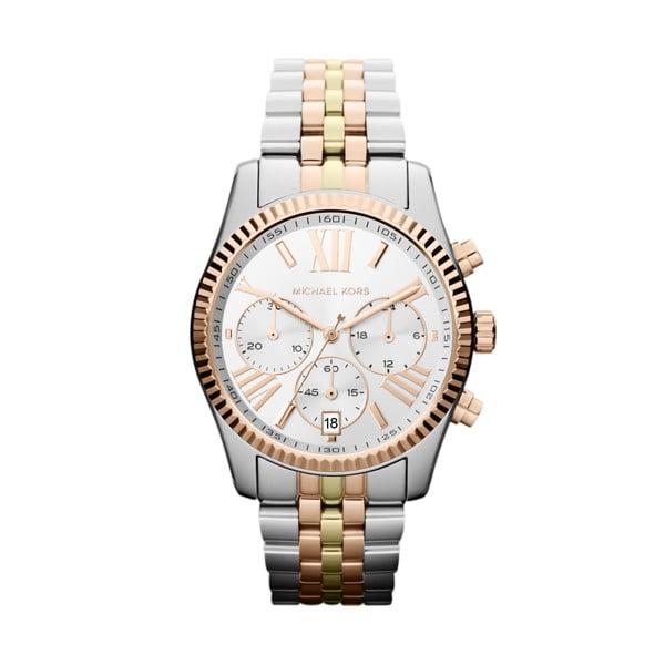 Дамски часовник в сребристо с детайли от розово злато Lexington - Michael Kors