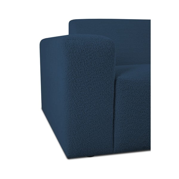 Тъмносин ъглов диван от букле (десен ъгъл) Roxy – Scandic-image-3