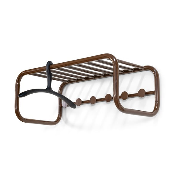 Тъмнокафява метална стенна закачалка с рафт 72 cm Retro – Spinder Design-image-3