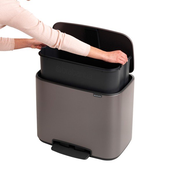 Сиво стоманено кошче за боклук с педал 36 l Bo – Brabantia-image-2