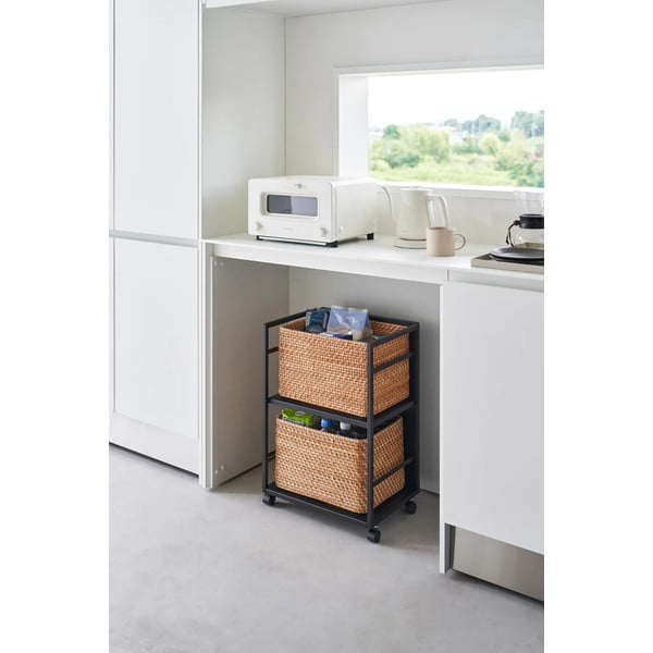 Черен метален подвижен стелаж 42x60 cm Tower – YAMAZAKI-image-1