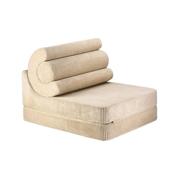 Светлокафяв детски стол от рипсено кадифе Flipster – Wigiwama