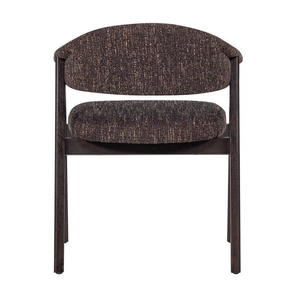 Тъмнокафяв тапициран трапезен стол с подлакътници Tunar – WOOOD-image-4