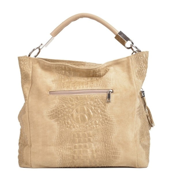 Hnědobéžová kožená kabelka Sofia Cardoni Manu-image-4