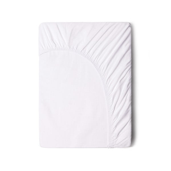 Бял памучен чаршаф с ластик, 160 x 200 cm - Good Morning