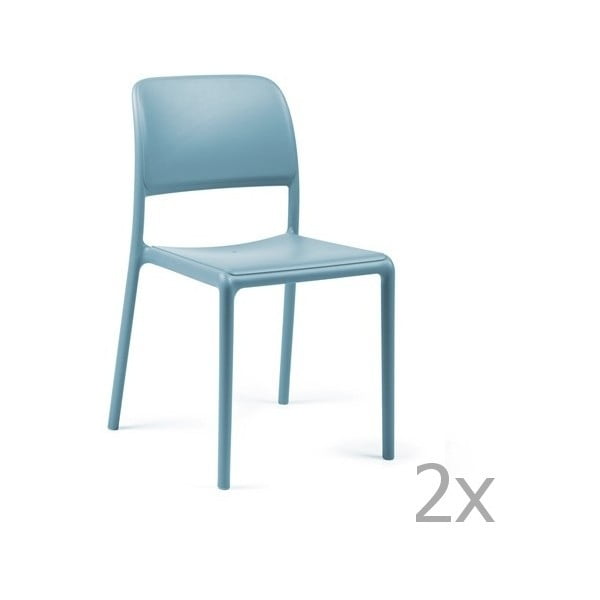 Sada 2 modrých zahradních židlí Nardi Riva Bistrot