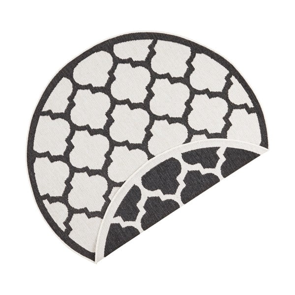 Черно-кремав килим за открито , ⌀ 140 cm Palermo - NORTHRUGS