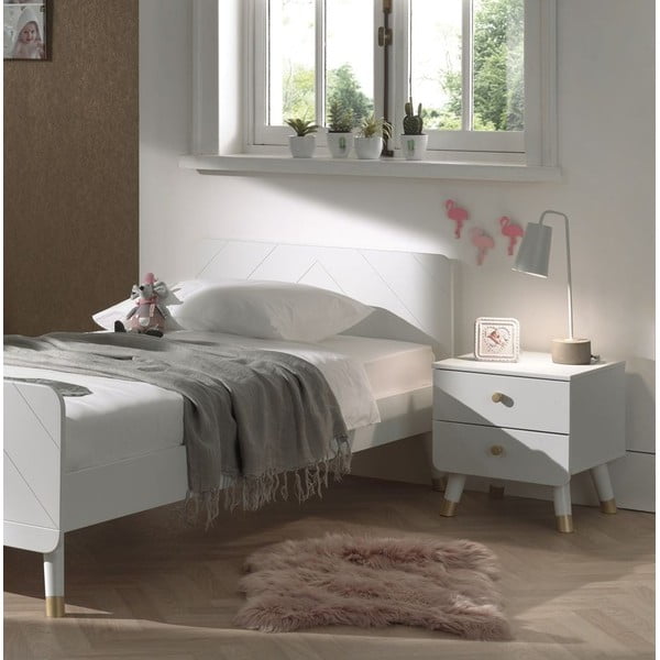 Бяло детско нощно шкафче от борова дървесина Billy - Vipack-image-1