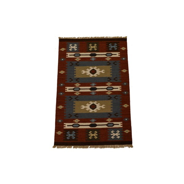 Ručně tkaný koberec Red Brown Indians, 90x150 cm