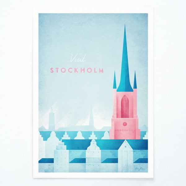 Плакат , 30 x 40 cm Stockholm - Travelposter