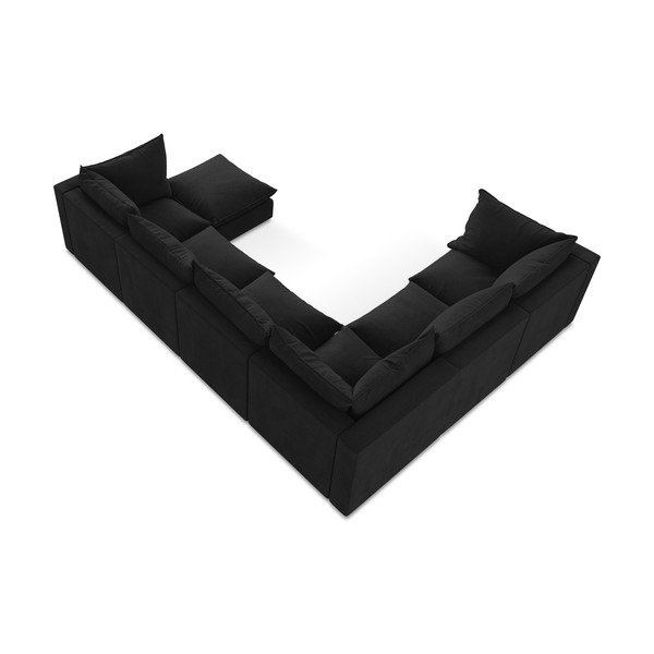 Черен ъглов диван (ляв ъгъл/U форма) Manao – Makamii-image-3