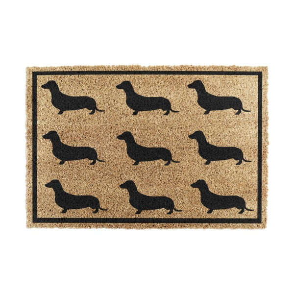 Изтривалка от кокосови влакна 40x60 cm Dachshund – Artsy Doormats