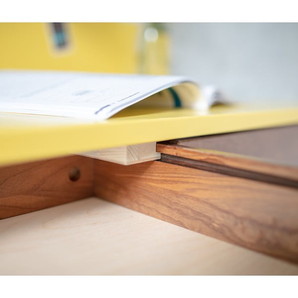 Сиво бюро с основа от ясенова дървесина, дължина 85 cm Luka Oak - Ragaba-image-3