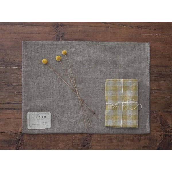 Комплект от 4 ленени салфетки Beige Vichy, 43 x 43 cm - Really Nice Things-image-3