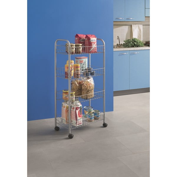 Метален подвижен рафт в сребристо 41x84 cm Ascona - Metaltex-image-1