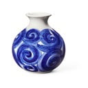 Синя ръчно рисувана каменна ваза Tulle - Kähler Design