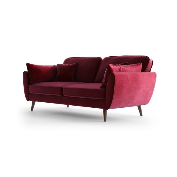 Червен кадифен диван Auteuil - My Pop Design-image-3
