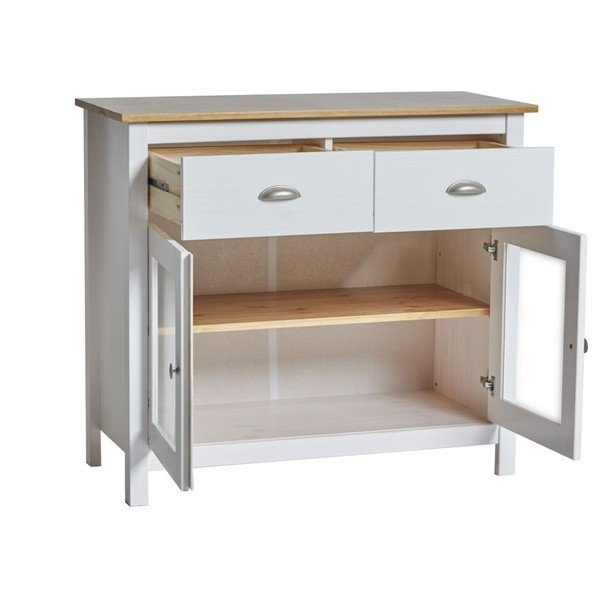 Бели скринове от масивен бор с 2 чекмеджета Jade - Marckeric-image-3