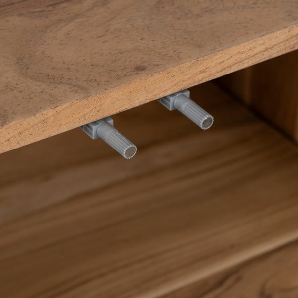 Витрина от масивна акация в естествен цвят 180x80x40 cm Creel – Ixia-image-3