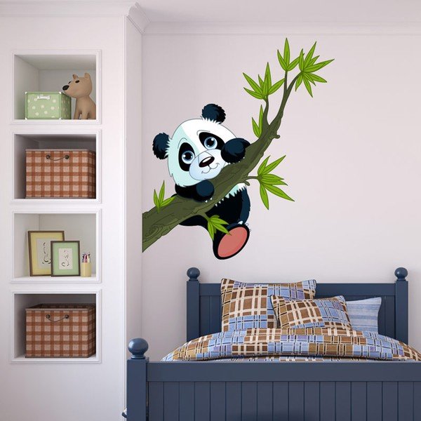 Стикер за стена Panda On Branches - Ambiance-image-1