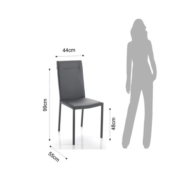 Sada 2 šedých jídelních židlí Tomasucci Camy-image-1