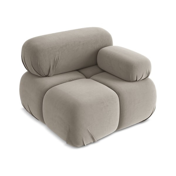 Бежов кадифен модул за диван (десен ъгъл) Lokua – Makamii-image-2