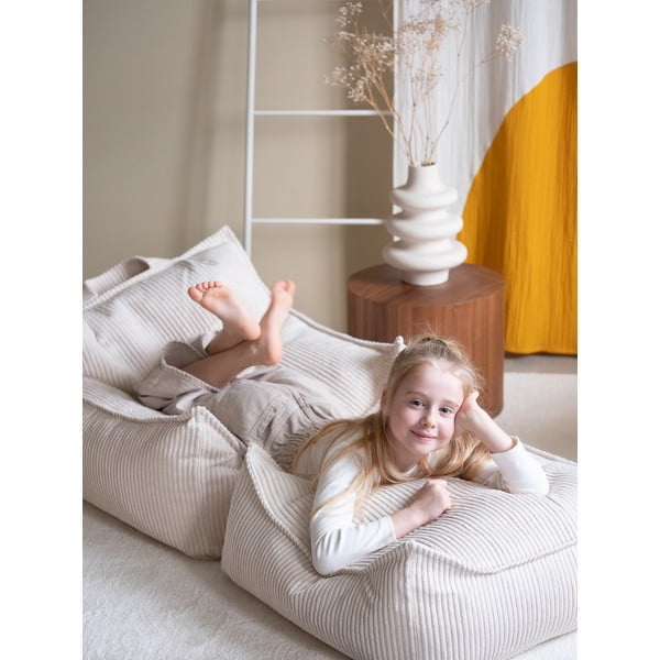 Кремав детски пуф от рипсено кадифе Chair – Wigiwama-image-2