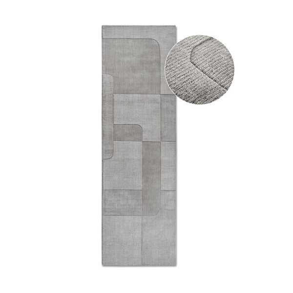 Сива ръчно изработена вълнена пътека 80x250 cm Charlotte – Villeroy&Boch