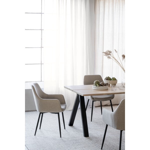 Сгъваема маса за хранене с дъбов плот 220x100 cm Carradale - Rowico-image-2