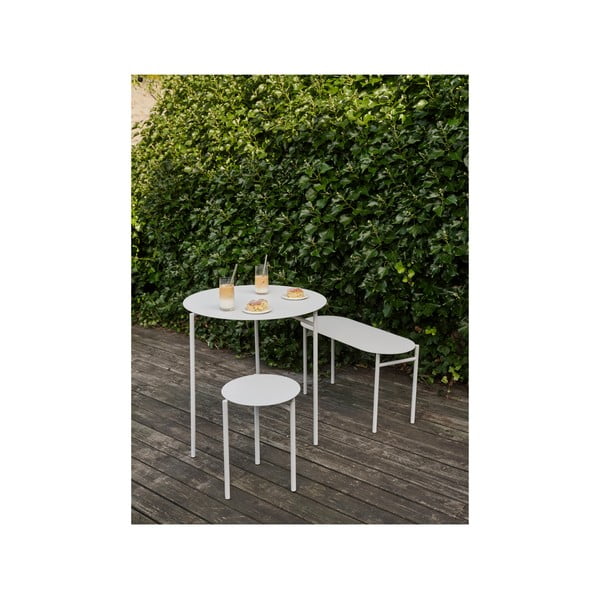 Светлосива градинска пейка метална Disc – Zone-image-3