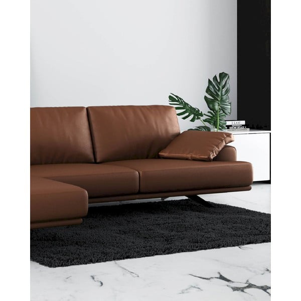 Ъглов диван от коняк и кафява кожа (ляв ъгъл) Prado - MESONICA-image-4