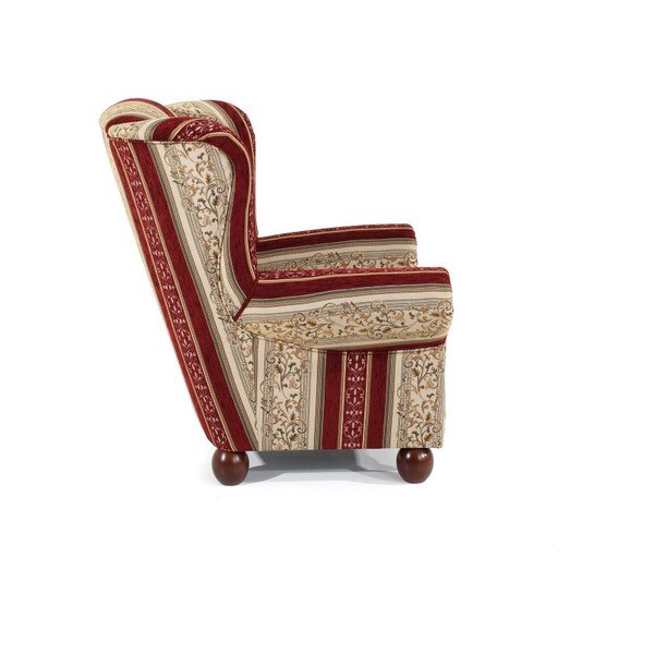 Červené vzorované křeslo ušák Max Winzer Monarch Chenille-image-4