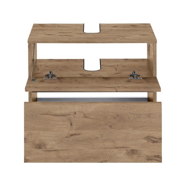 Шкаф за мивка от декор от дъб  в естествен цвят 60x55 cm Wisla – Støraa-image-3