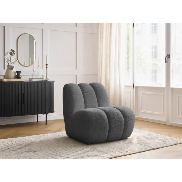 Тъмносиво кресло от прежда с примки от букле Janissaire – Bobochic Paris-image-1