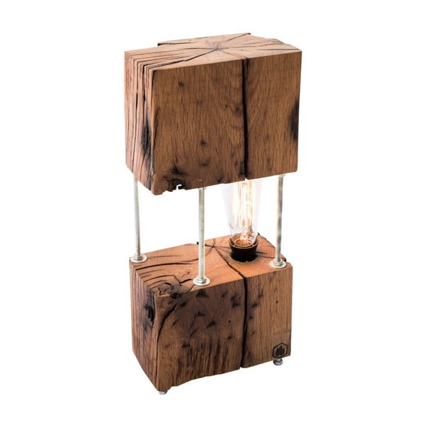 Stolní lampa z rekultivovaného dubového dřeva FLAME furniture Inc. Cube