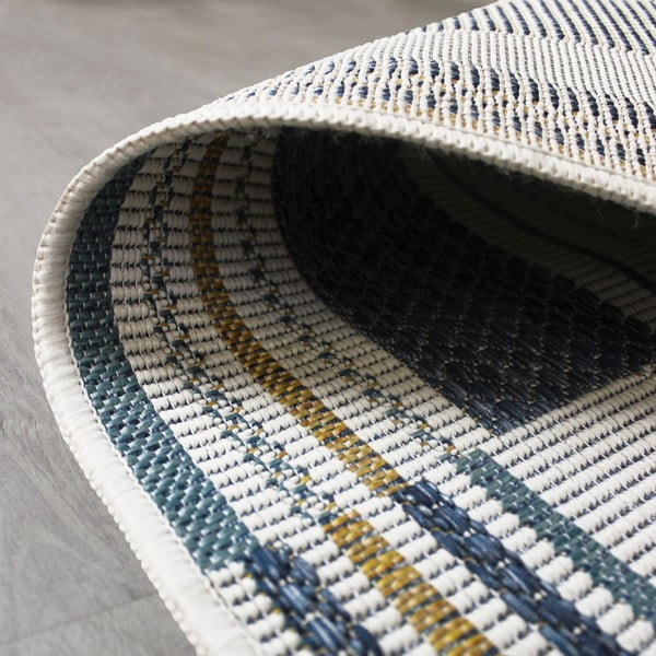 Жълто-син килим за открито и закрито 160x230 cm Rosco Geo – Flair Rugs-image-2