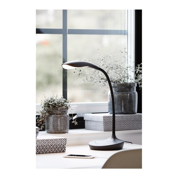 Черна настолна лампа с USB порт Swan - Markslöjd-image-2
