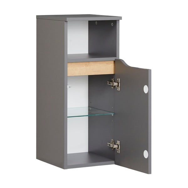 Сив нисък шкаф за баня 30x72 cm Set 357 - Pelipal-image-2