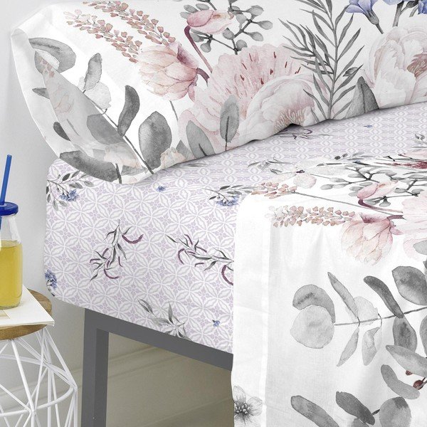 Памучен чаршаф , 105 x 200 cm Delicate Bouquet - Happy Friday Basic-image-4