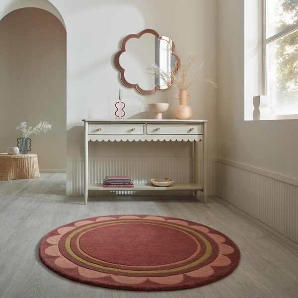 Бордо ръчно изработен вълнен кръгъл килим ø 120 cm Lois – Flair Rugs-image-1