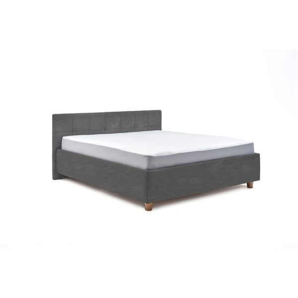 Светлосиво двойно легло с място за съхранение , 180 x 200 cm Leda - ProSpánek
